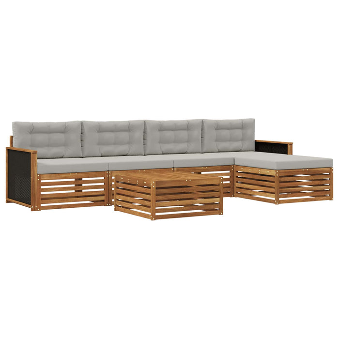 Set de canapele de exterior 6 pcs Natural și gri deschis WALTI