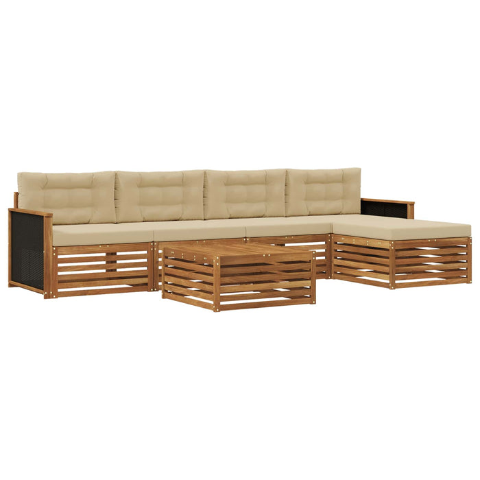 Set de canapele de exterior 6 pcs Natural și Bej WALTI