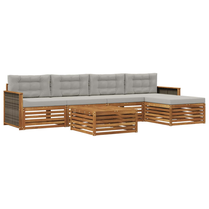 Set de canapele de exterior 6 pcs Natural și gri deschis WALTI