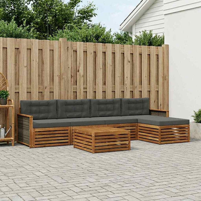 Set de canapele de exterior cu pernă 6 pcs Natural și Antracit WALTI