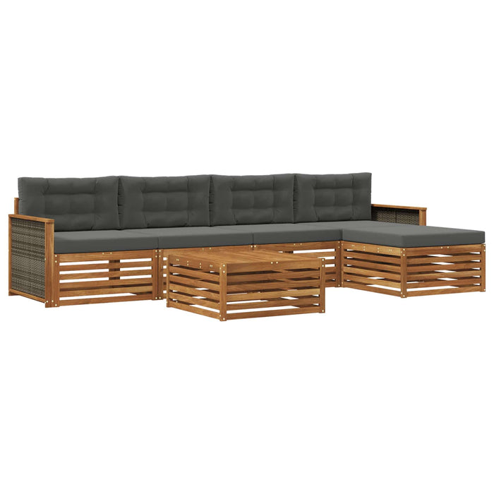 Set de canapele de exterior cu pernă 6 pcs Natural și Antracit WALTI