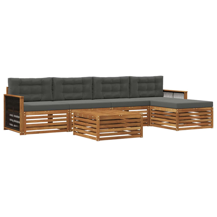 Set de canapele de exterior cu pernă 6 pcs Natural și Antracit WALTI