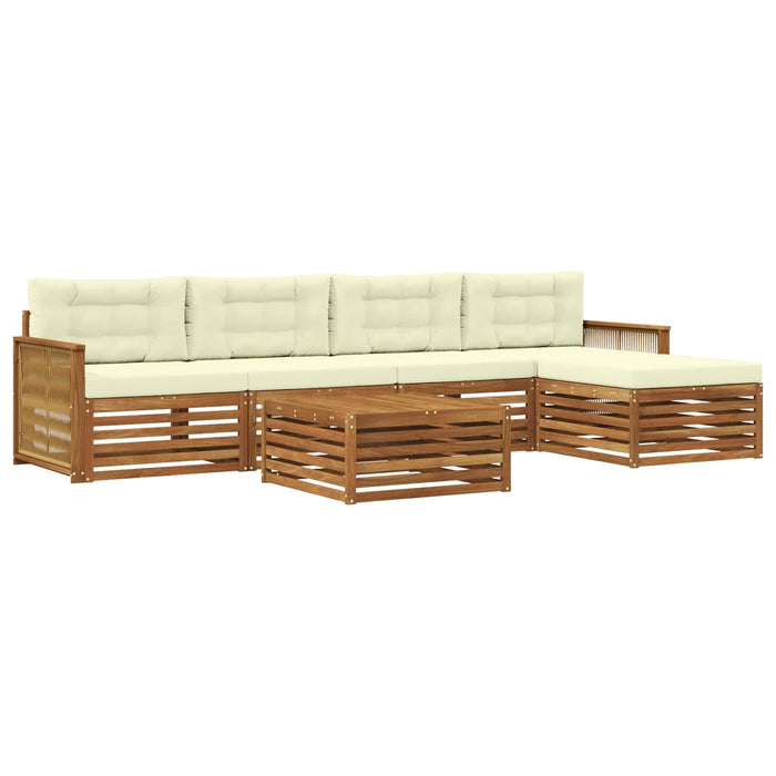 Set de canapele de exterior cu pernă 6 pcs Natural și Crem WALTI