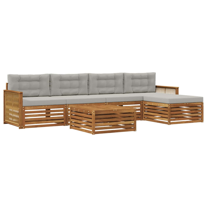 Set de canapele de exterior 6 pcs Natural și gri deschis WALTI