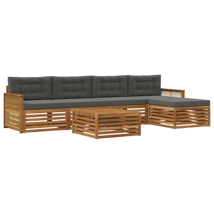 Set de canapele de exterior cu pernă 6 pcs Natural și Antracit WALTI