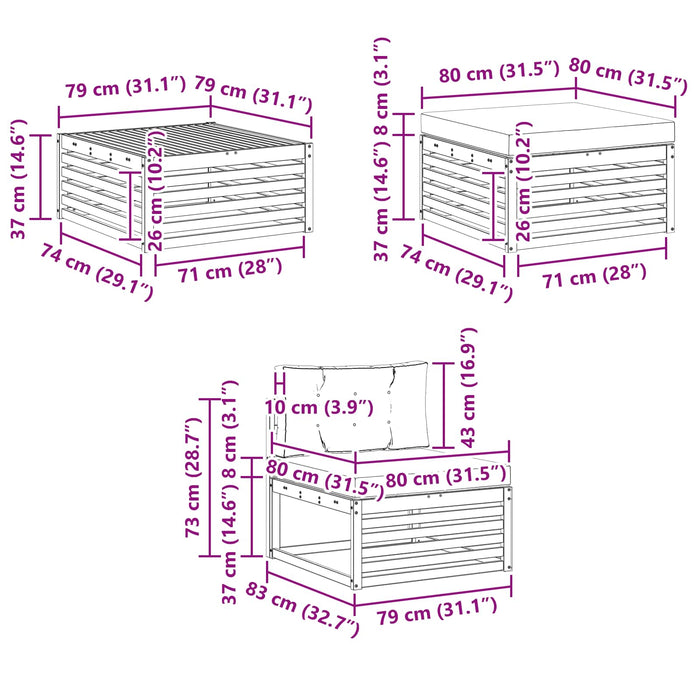 Set de canapele de exterior cu pernă 6 pcs Natural și Antracit WALTI