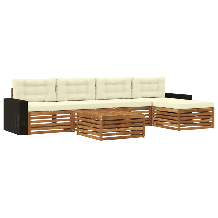 Set de canapele de exterior 6 pcs Natural și Crem WALTI