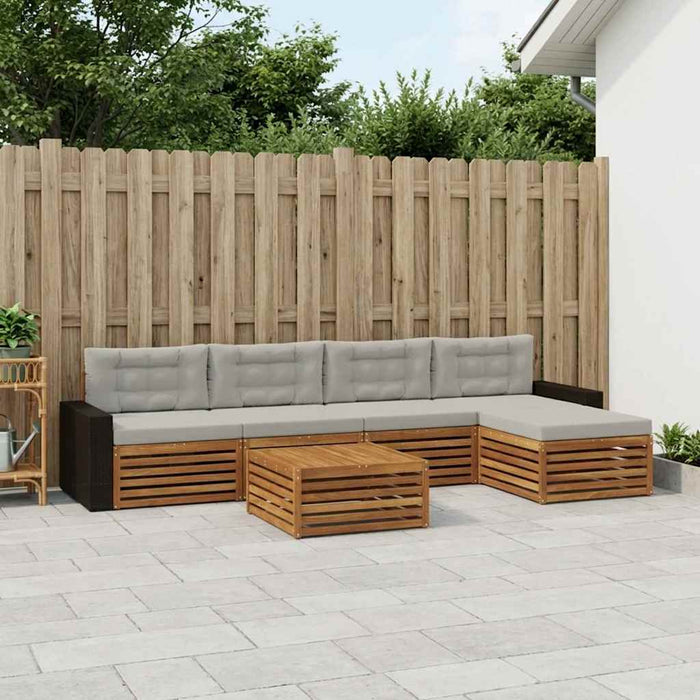 Set de canapele de exterior 6 pcs Natural și gri deschis WALTI