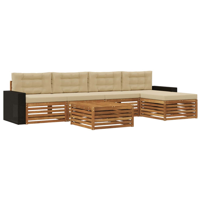 Set de canapele de exterior 6 pcs Natural și Bej WALTI