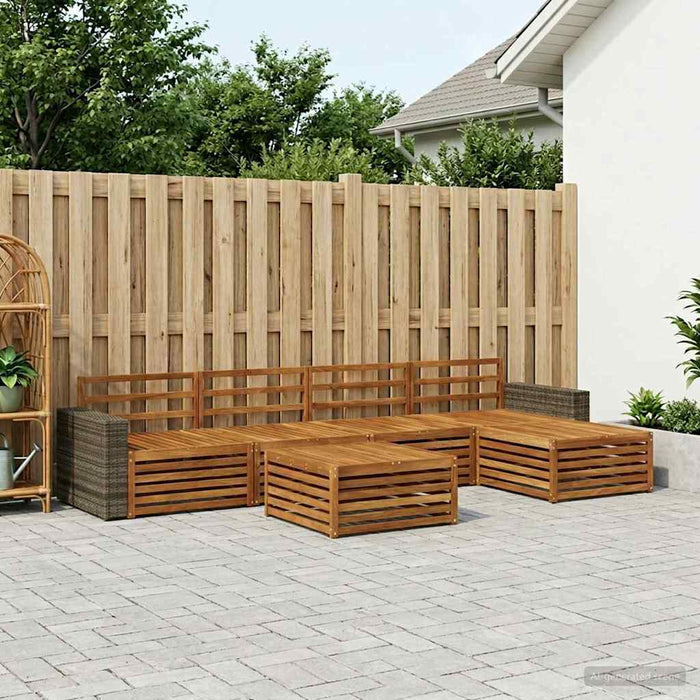 Set de canapele de exterior 6 pcs natural 79 x 79 x 37 cm WALTI