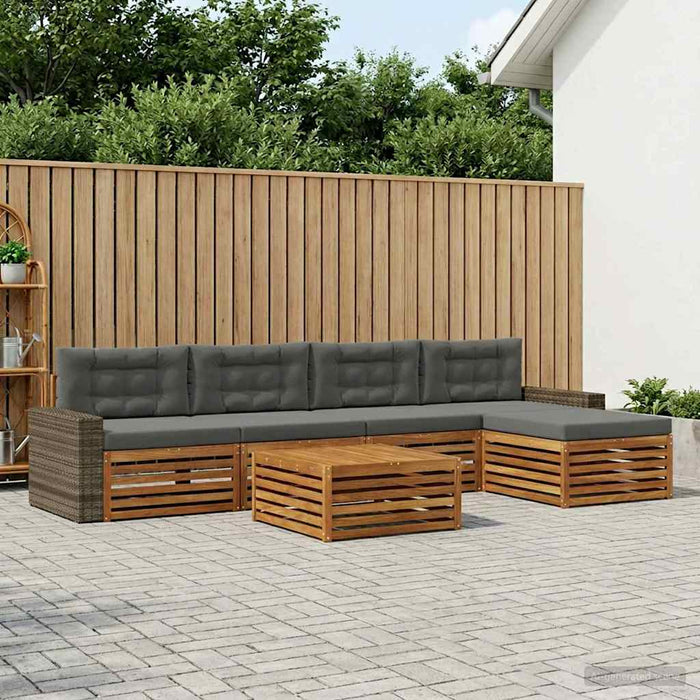 Set de canapele de exterior 6 pcs Natural și Antracit WALTI