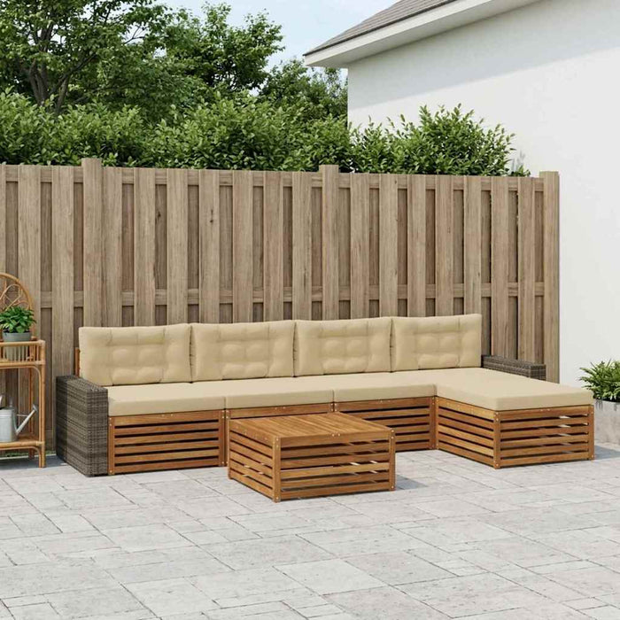 Set de canapele de exterior 6 pcs Natural și Bej WALTI