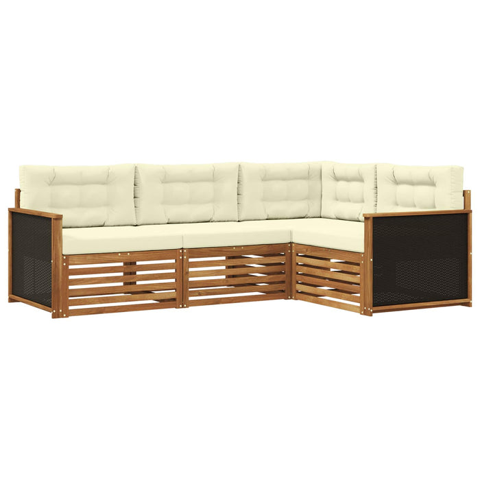 Set de canapele de exterior 4 pcs Natural și Crem WALTI
