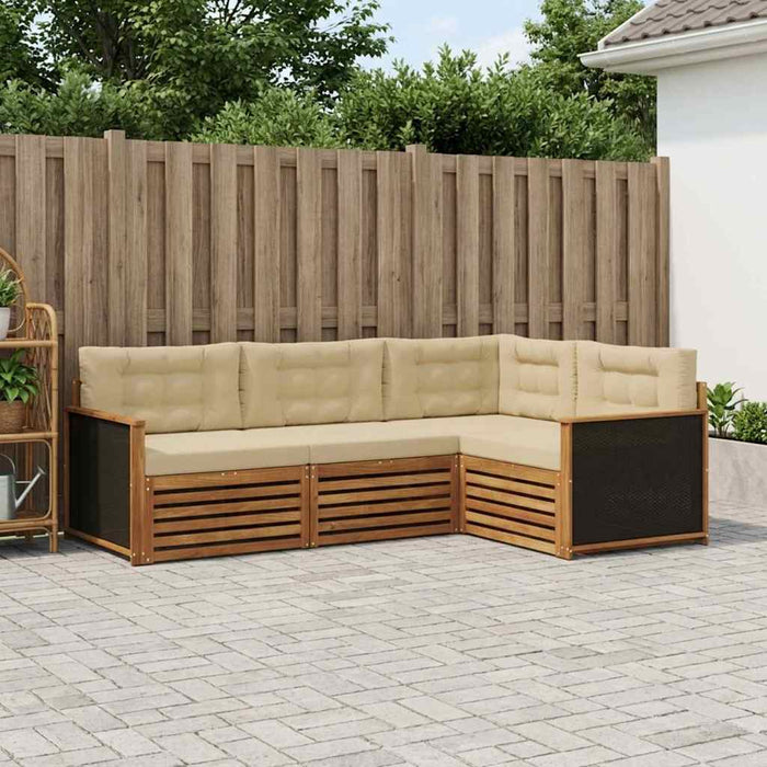 Set de canapele de exterior 4 pcs Natural și Bej WALTI