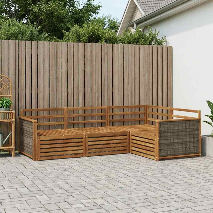 Set de canapele de exterior 4 pcs natural Lemn Solid de Acacia WALTI