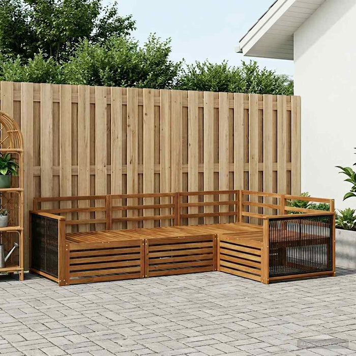 Set de canapele de exterior 4 pcs natural Lemn Solid de Acacia WALTI