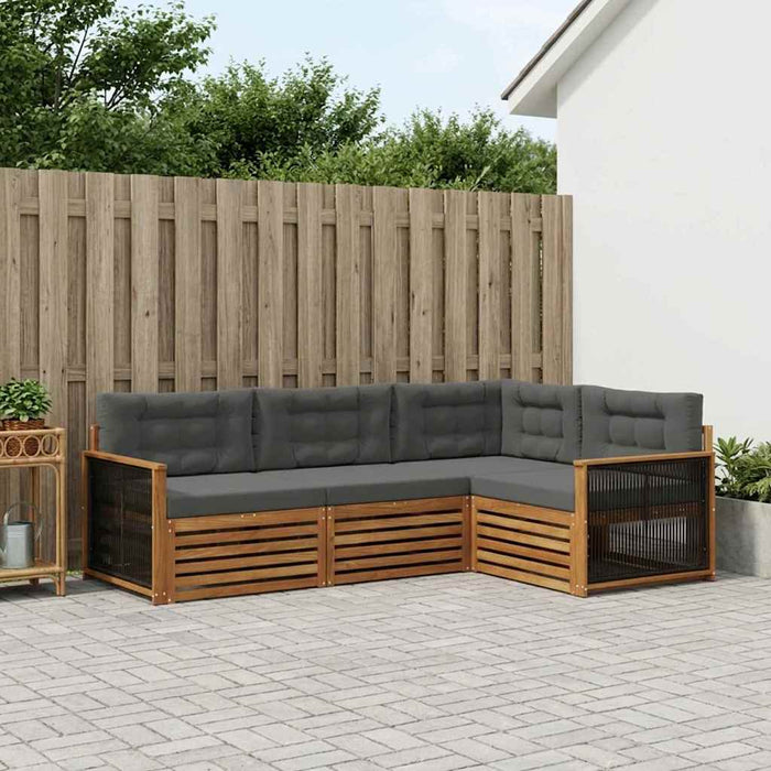Set de canapele de exterior cu pernă 4 pcs Natural și Antracit WALTI