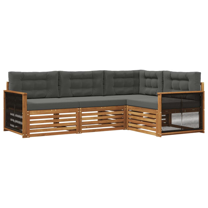 Set de canapele de exterior cu pernă 4 pcs Natural și Antracit WALTI