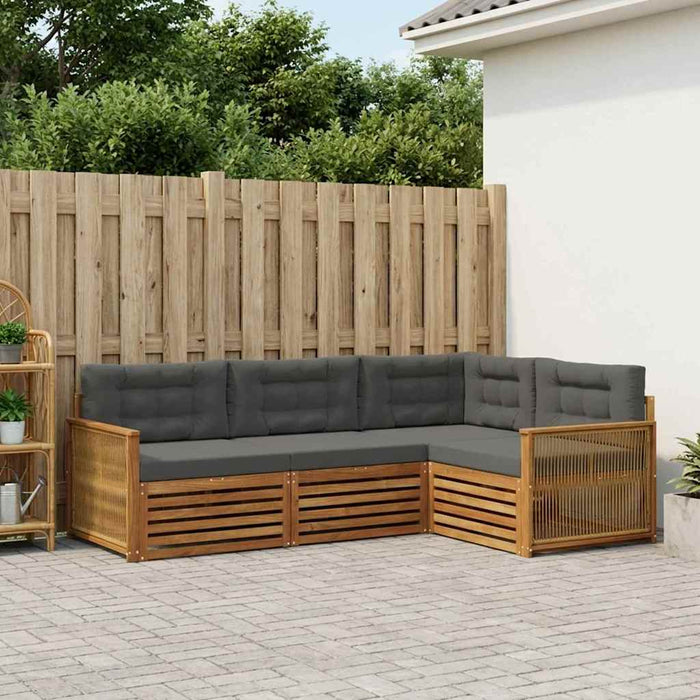 Set de canapele de exterior cu pernă 4 pcs Natural și Antracit WALTI