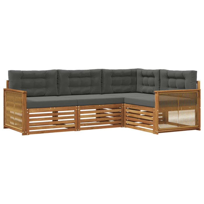 Set de canapele de exterior cu pernă 4 pcs Natural și Antracit WALTI