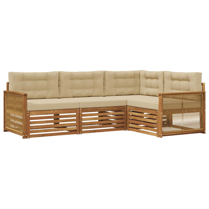 Set de canapele de exterior cu pernă 4 pcs Natural și Bej - WALTI WALTI