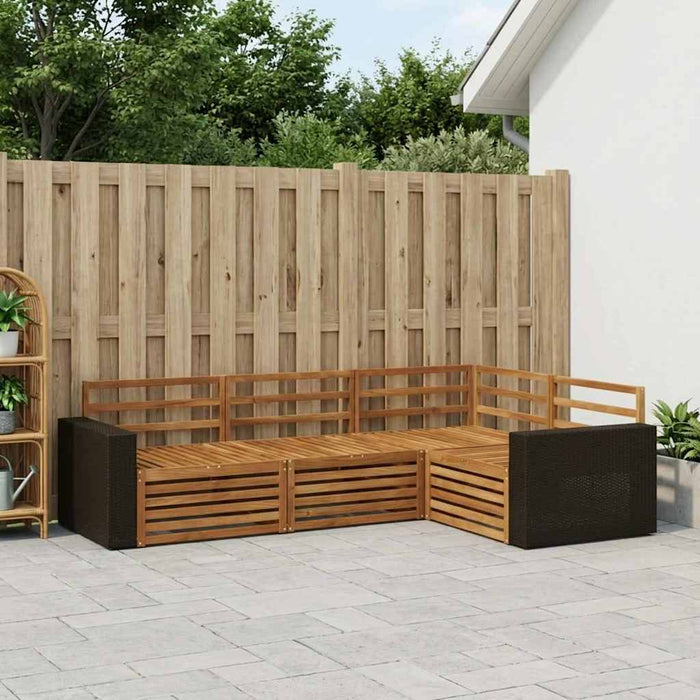 Set de canapele de exterior 4 pcs natural 255,5 x 176,5 x 73 cm WALTI