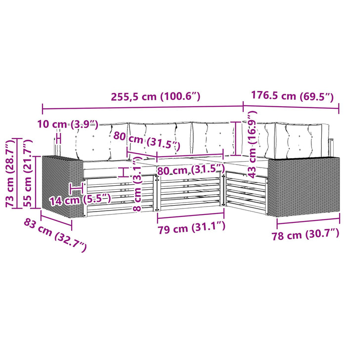 Set de canapele de exterior 4 pcs WALTI