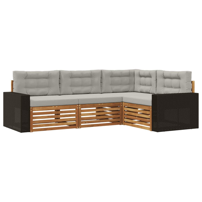 Set de canapele de exterior 4 pcs Natural și gri deschis WALTI