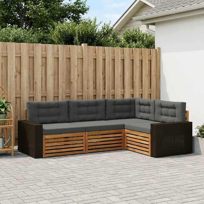 Set de canapele de exterior 4 pcs Natural și Antracit WALTI