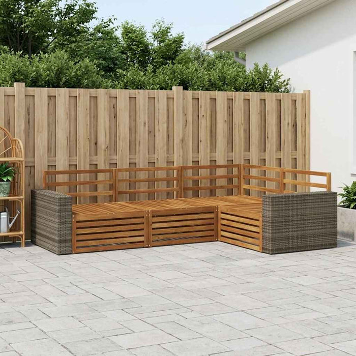 Set de canapele de exterior 4 pcs natural 255,5 x 176,5 x 73 cm WALTI