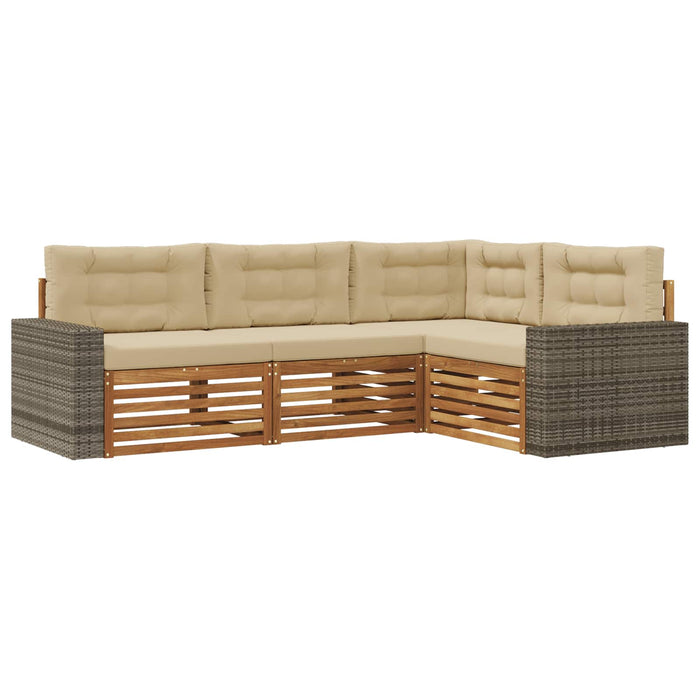 Set de canapele de exterior 4 pcs Natural și Bej WALTI