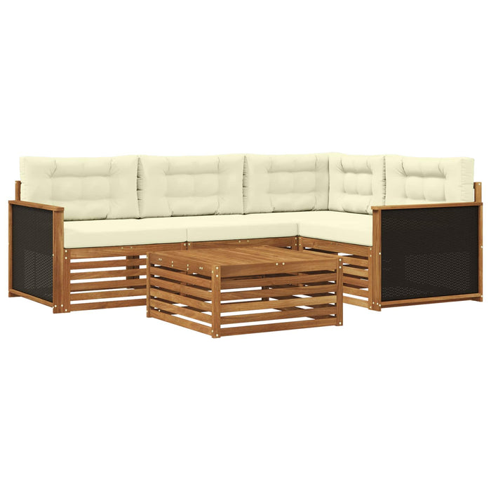 Set de canapele de exterior 5 pcs Natural și Crem WALTI