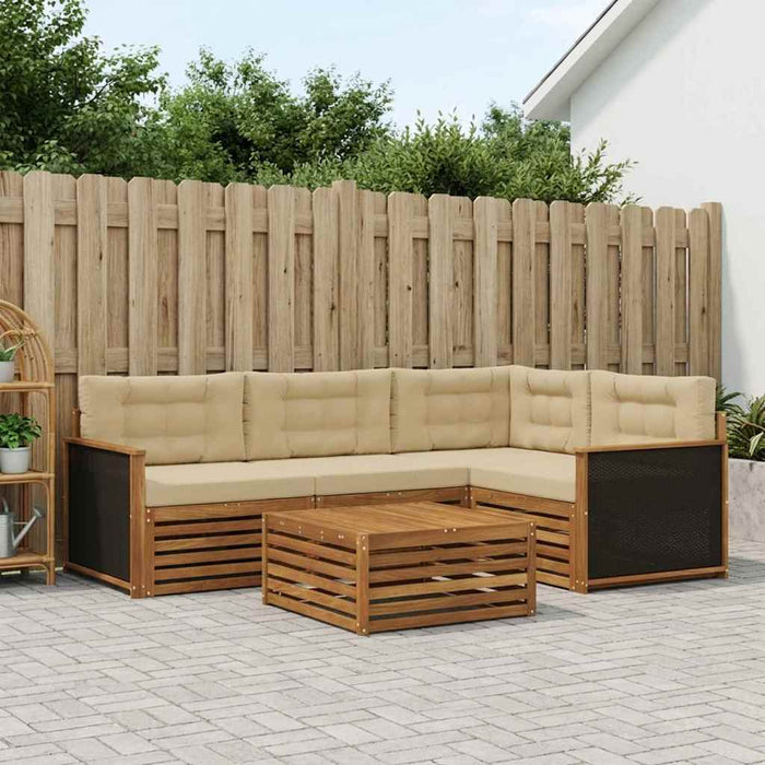 Set de canapele de exterior 5 pcs Natural și Bej WALTI