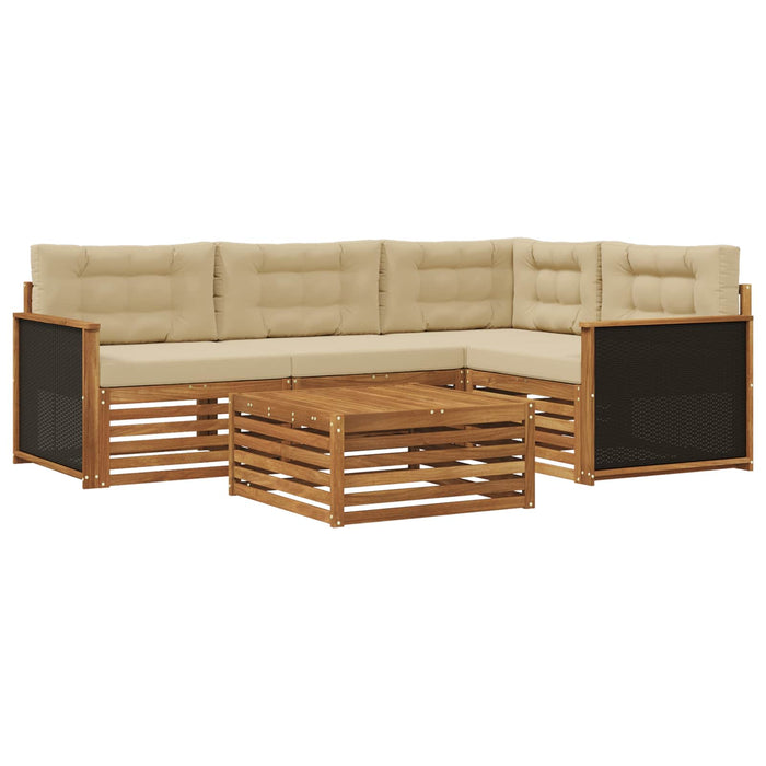 Set de canapele de exterior 5 pcs Natural și Bej WALTI