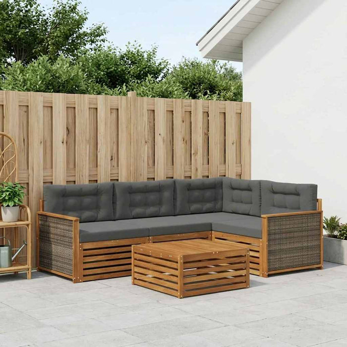 Set de canapele de exterior cu pernă 5 pcs Natural și Antracit WALTI