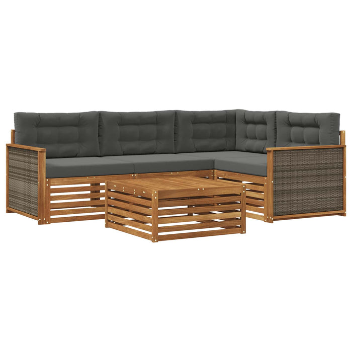 Set de canapele de exterior cu pernă 5 pcs Natural și Antracit WALTI