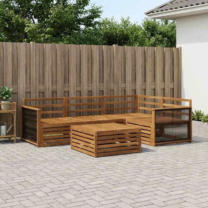 Set de canapele de exterior 5 pcs natural Lemn Solid de Acacia WALTI