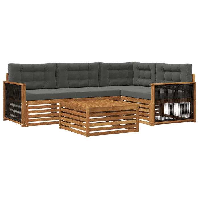 Set de canapele de exterior cu pernă 5 pcs Natural și Antracit WALTI