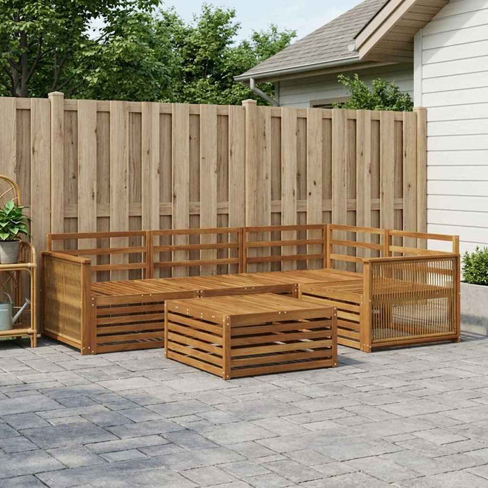 Set de canapele de exterior 5 pcs natural Lemn Solid de Acacia WALTI