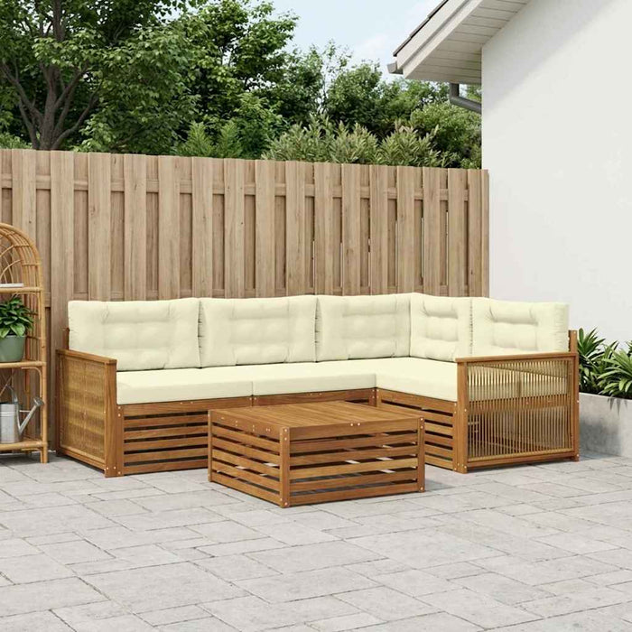 Set de canapele de exterior cu pernă 5 pcs Natural și Crem - WALTI WALTI
