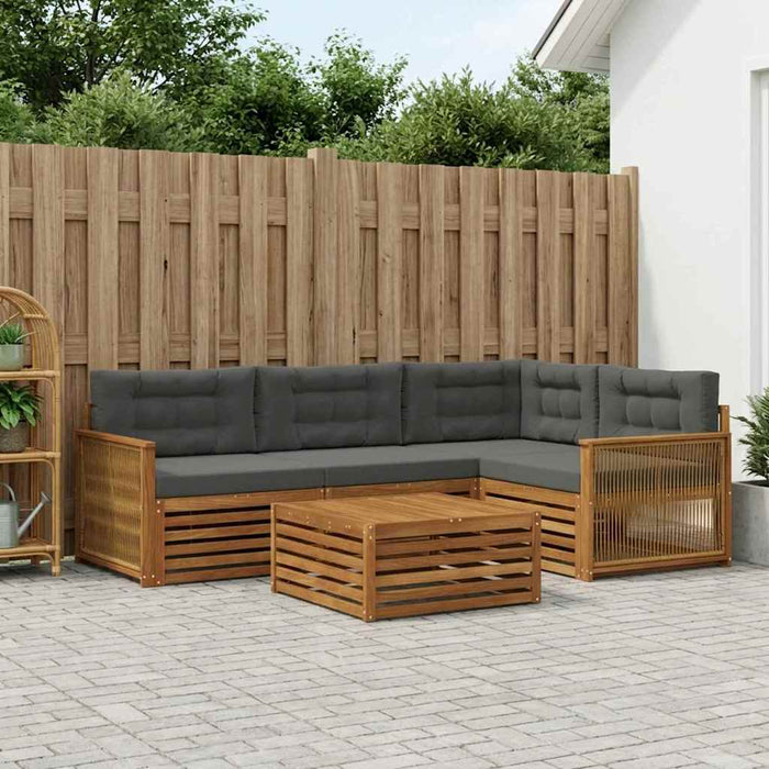 Set de canapele de exterior cu pernă 5 pcs Natural și Antracit WALTI