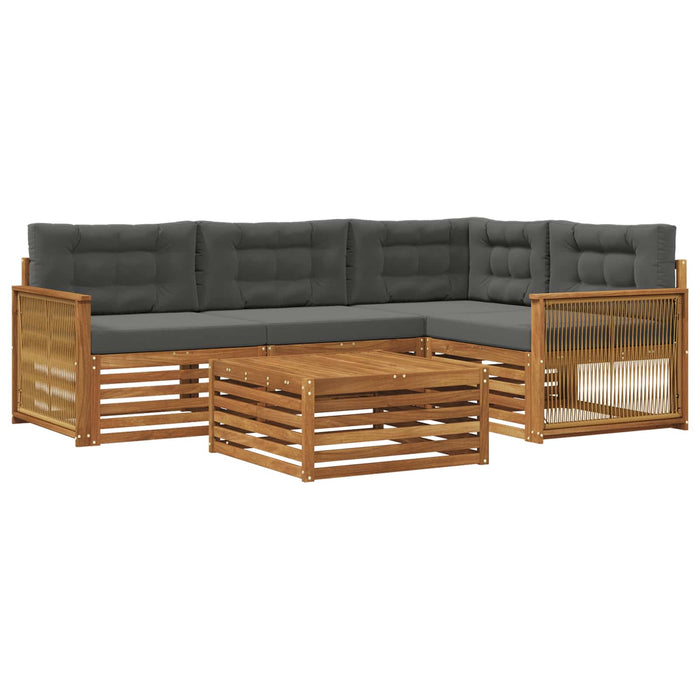 Set de canapele de exterior cu pernă 5 pcs Natural și Antracit WALTI
