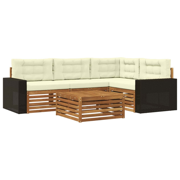 Set de canapele de exterior 5 pcs Natural și Crem WALTI