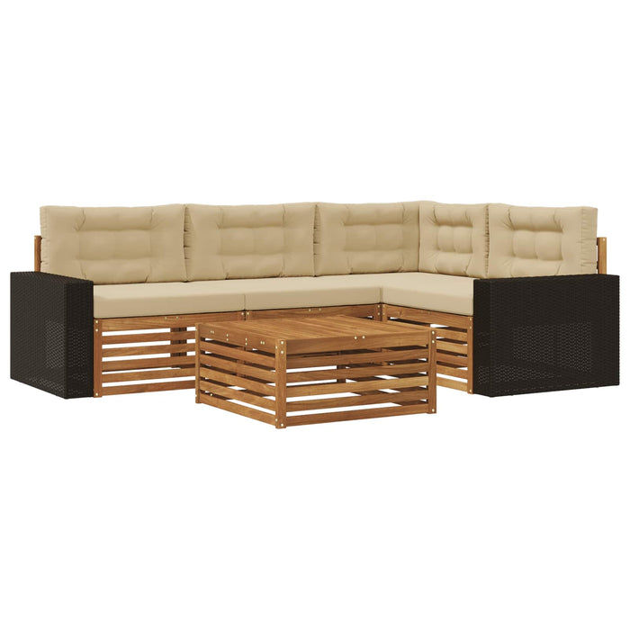 Set de canapele de exterior 5 pcs Natural și Bej WALTI