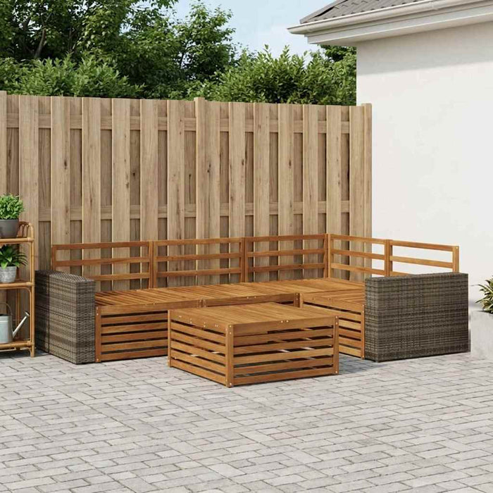 Set de canapele de exterior 5 pcs natural 79 x 79 x 37 cm WALTI