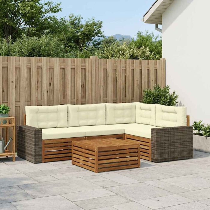 Set de canapele de exterior 5 pcs Natural și Crem WALTI
