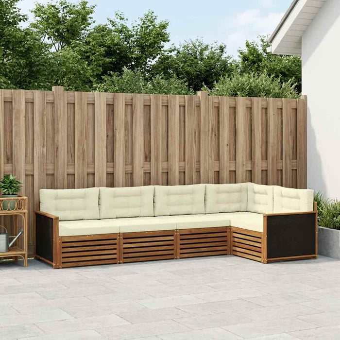 Set de canapele de exterior 5 pcs Natural și Crem WALTI