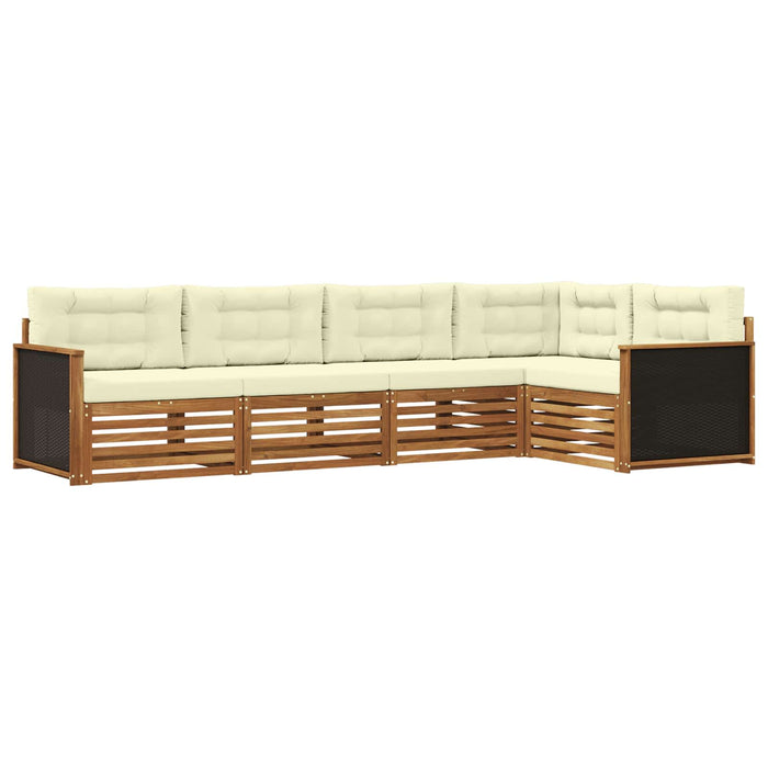 Set de canapele de exterior 5 pcs Natural și Crem WALTI