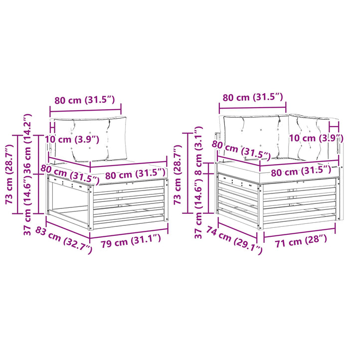Set de canapele de exterior 5 pcs Natural și Crem WALTI