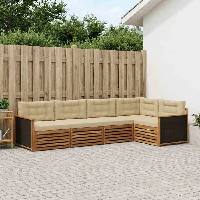 Set de canapele de exterior 5 pcs Natural și Bej WALTI